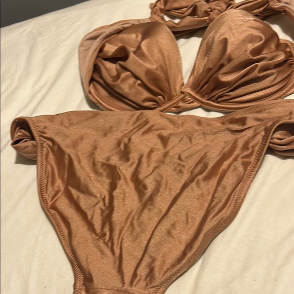 Aqua Brown Satin Bra with Unique Strap Design - Picture 6 of 6